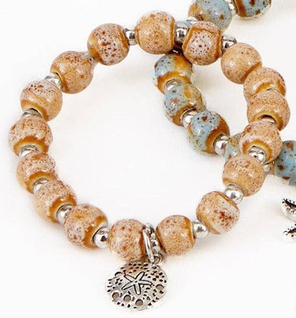 Coastal Clay Bead Charm Bracelet