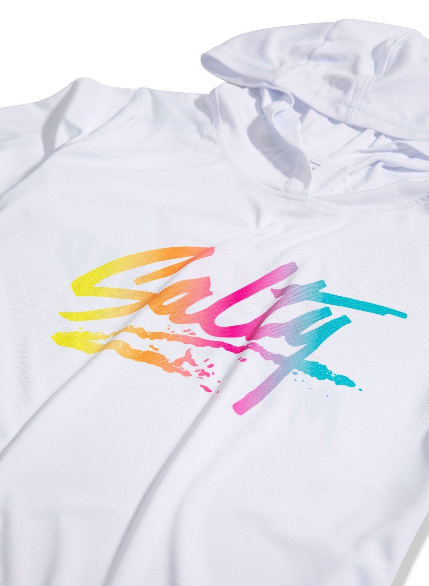 'Seas The Day' UPF 50+ Hooded Long Sleeve | White Solar