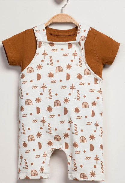 Bohemian Cotton Overall Set – 2-Piece Baby Outfit