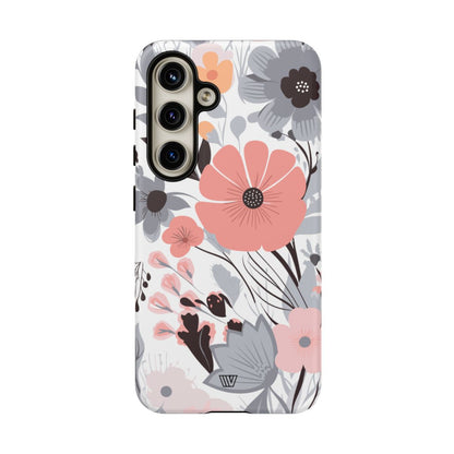 GRAY PASTEL FLOWERS | Tough Phone Case