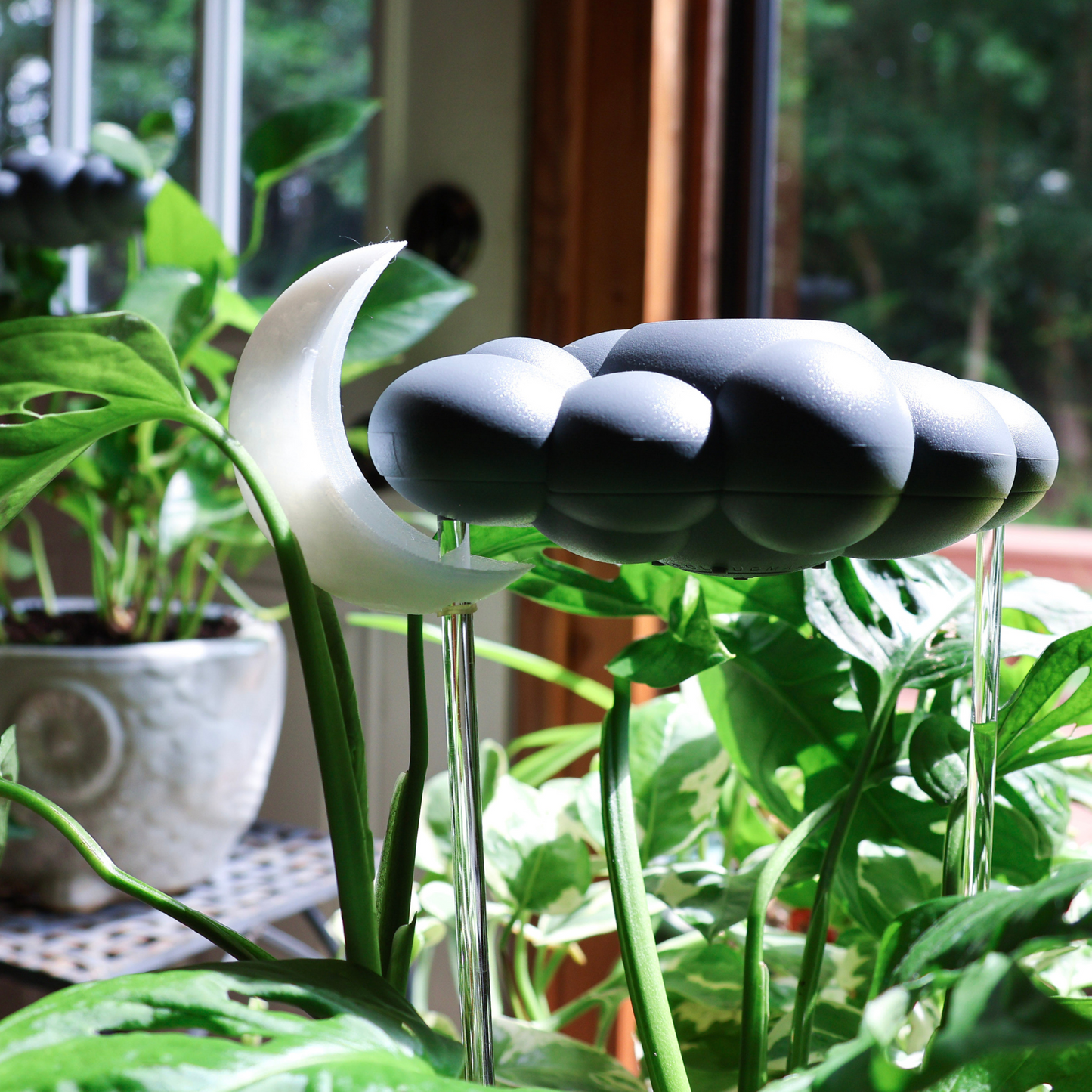 Stormy Dripping Rain Cloud with Glow in the Dark Moon Charm