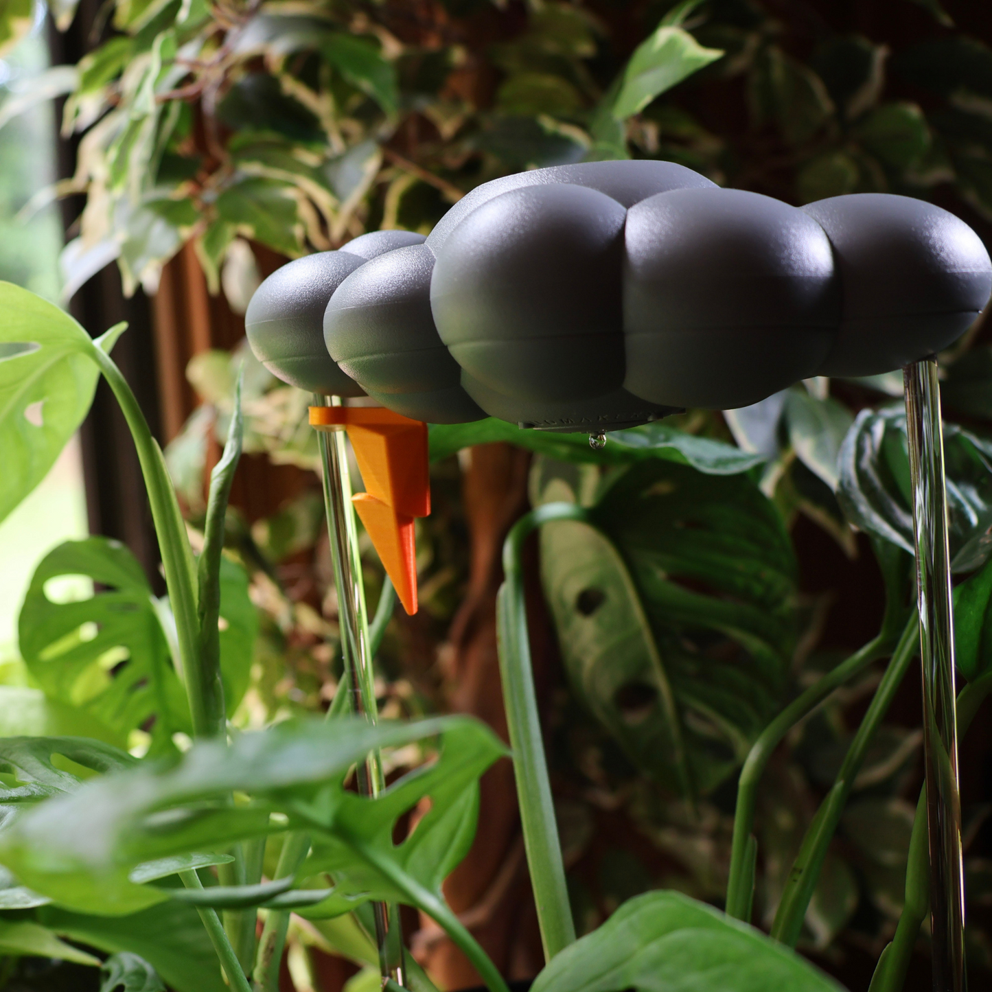 Stormy Dripping Rain Cloud with Lightning Bolt Charm