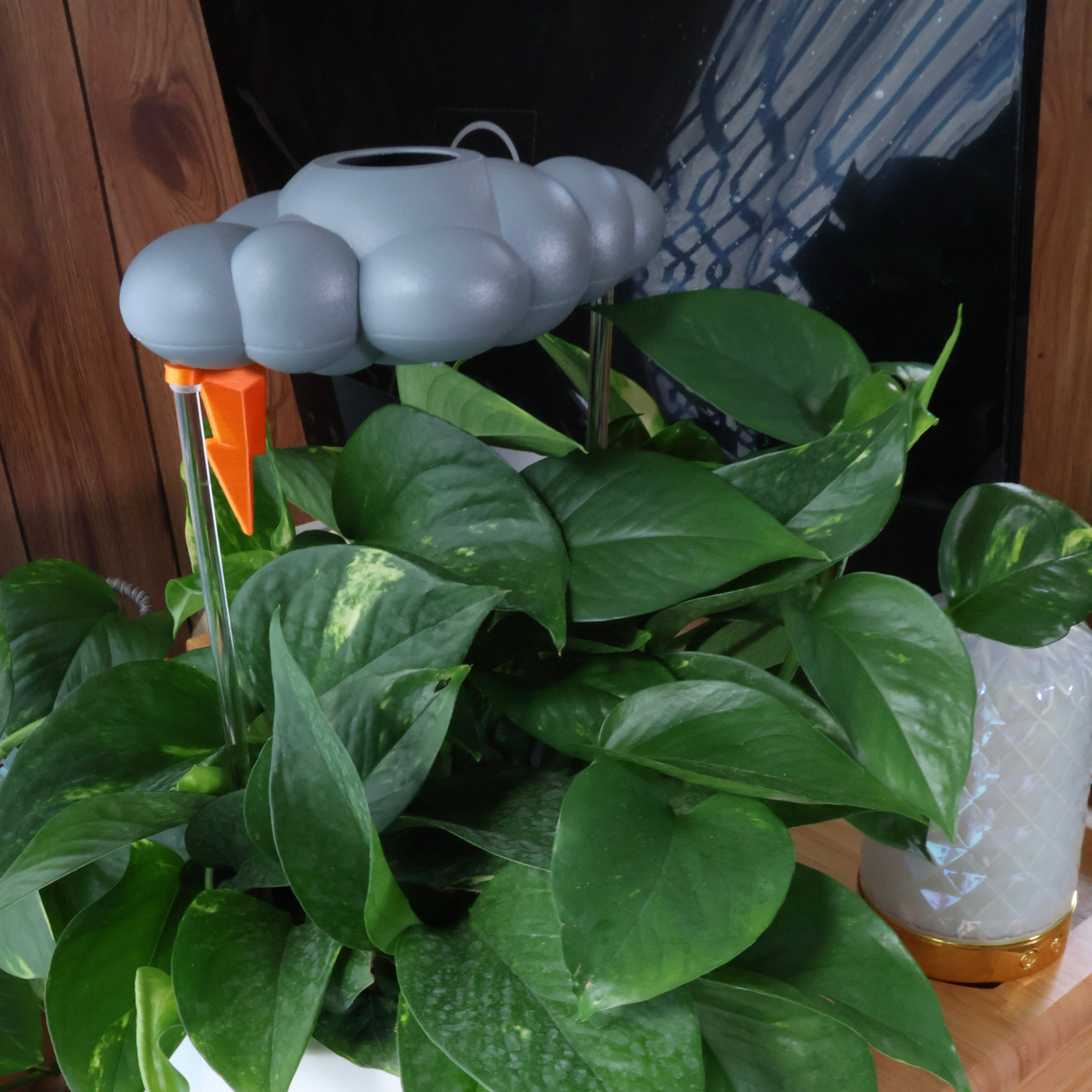 Stormy Dripping Rain Cloud with Lightning Bolt Charm