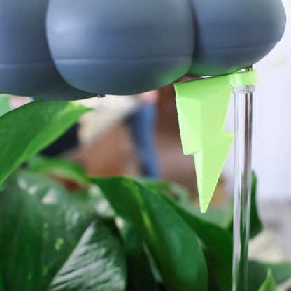 Stormy Dripping Rain Cloud with Neon Lightning Bolt Charm