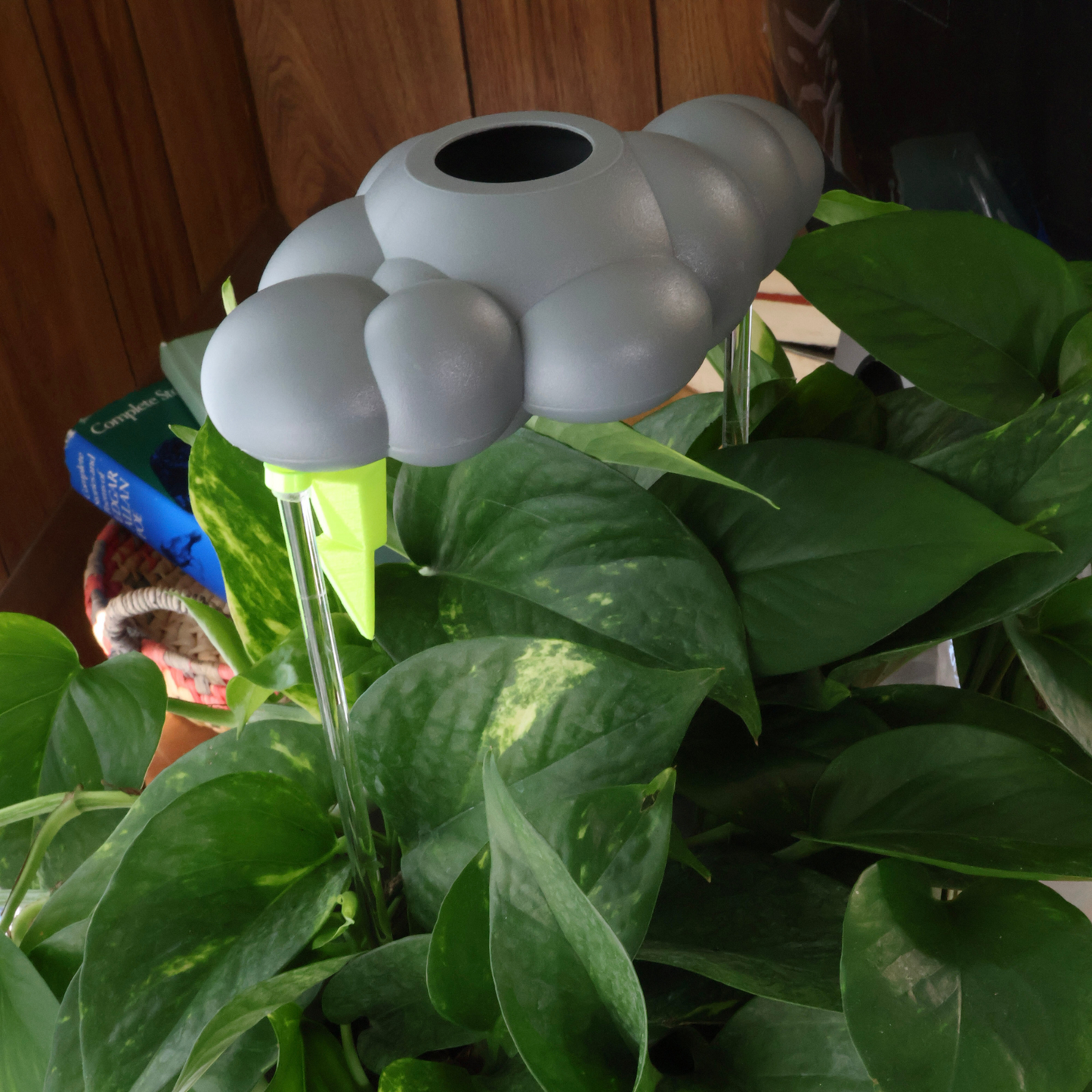 Stormy Dripping Rain Cloud with Neon Lightning Bolt Charm