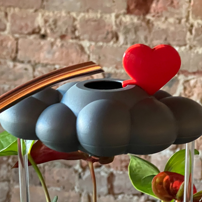 Stormy Dripping Rain Cloud with Red Heart Charm