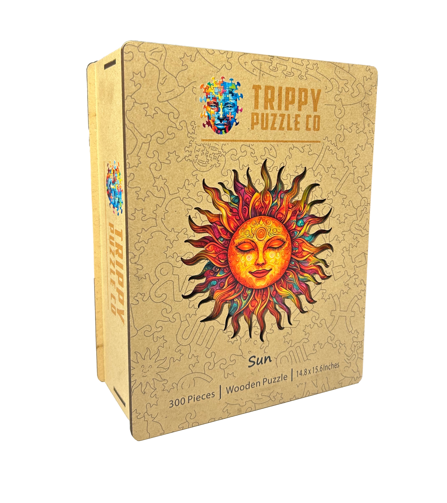 Sun Shaped 300 Piece Wooden Jigsaw Puzzle | Trippy Puzzle Co
