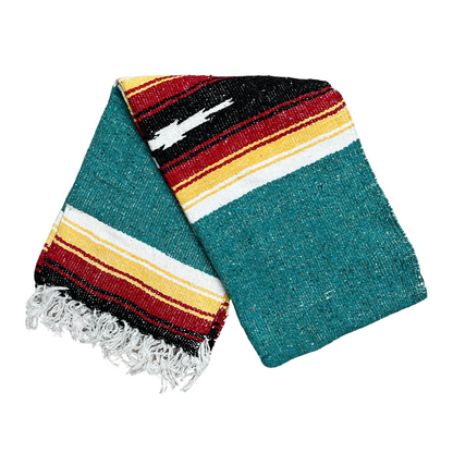 Teal Sunset Baja Diamond Yoga Blanket