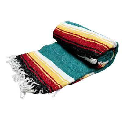 Teal Sunset Baja Diamond Yoga Blanket