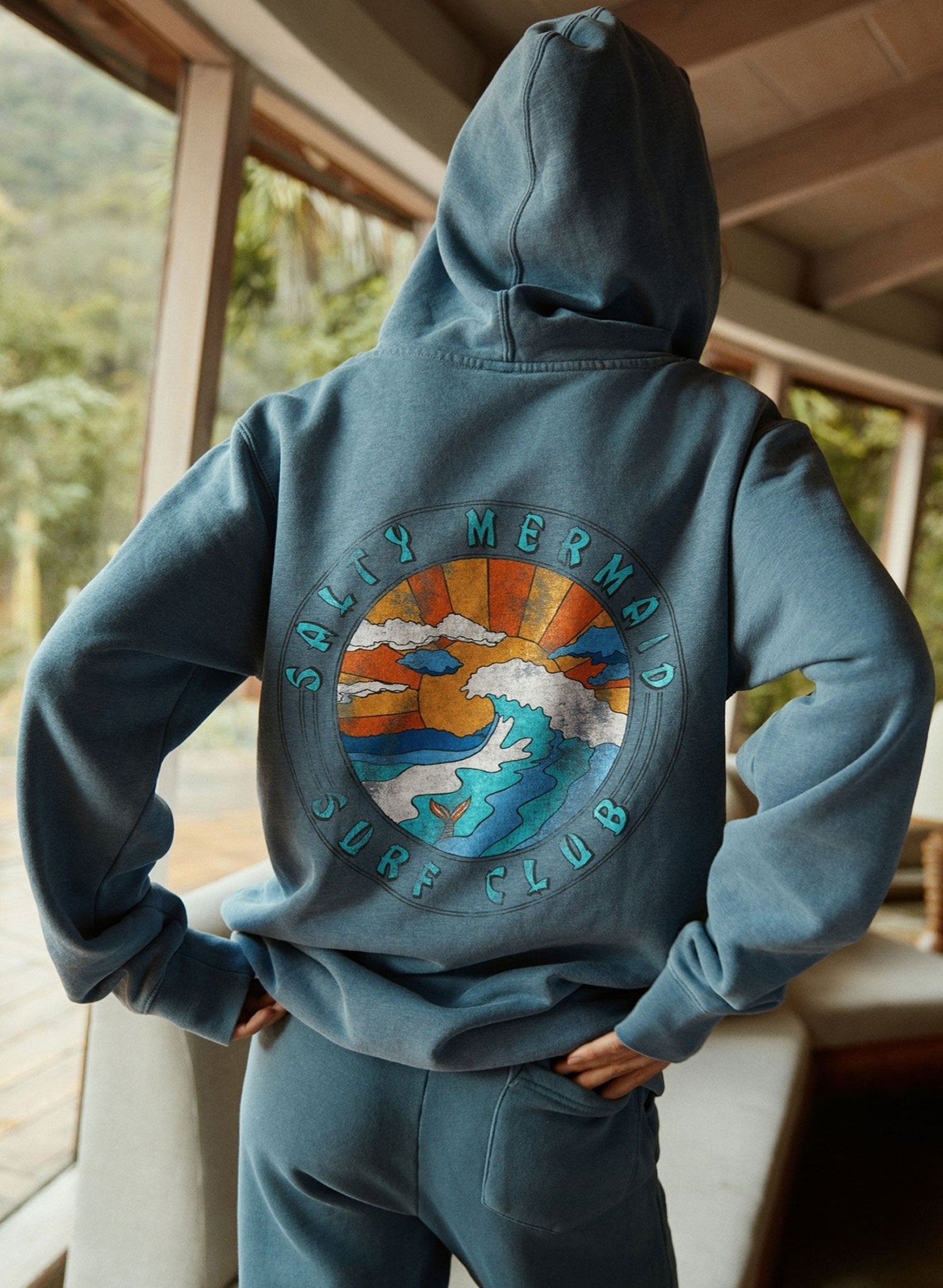 'Surf Club' Hoodie | Slate Blue