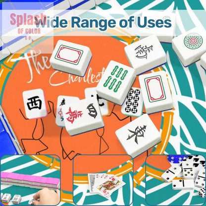 The Charleston Mahjong Mat, Tropical Teal Orange Preppy Fun Mahj Lover Mat