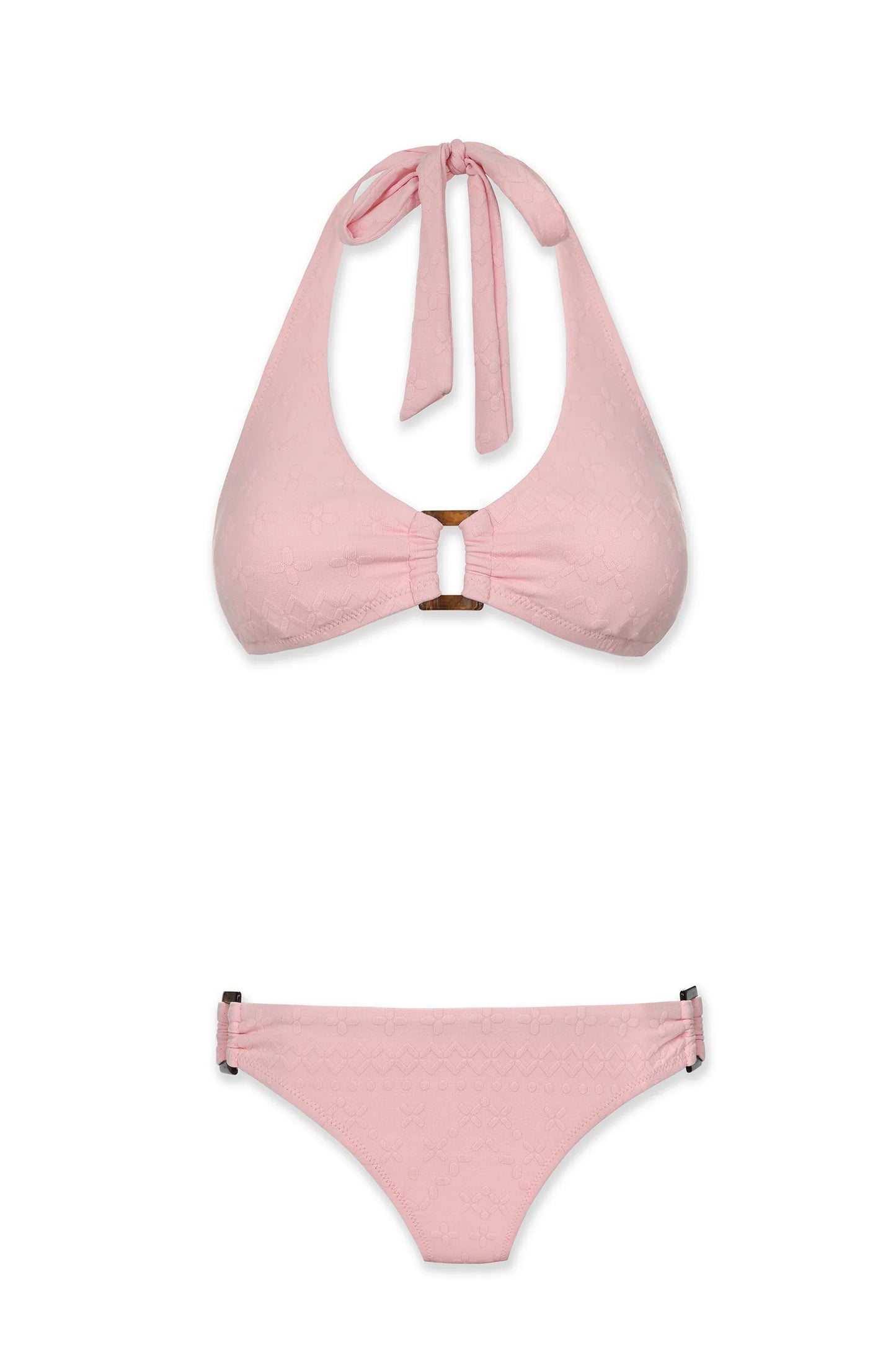 Tortoise Halter  |  Jacquard Textured Shell Pink