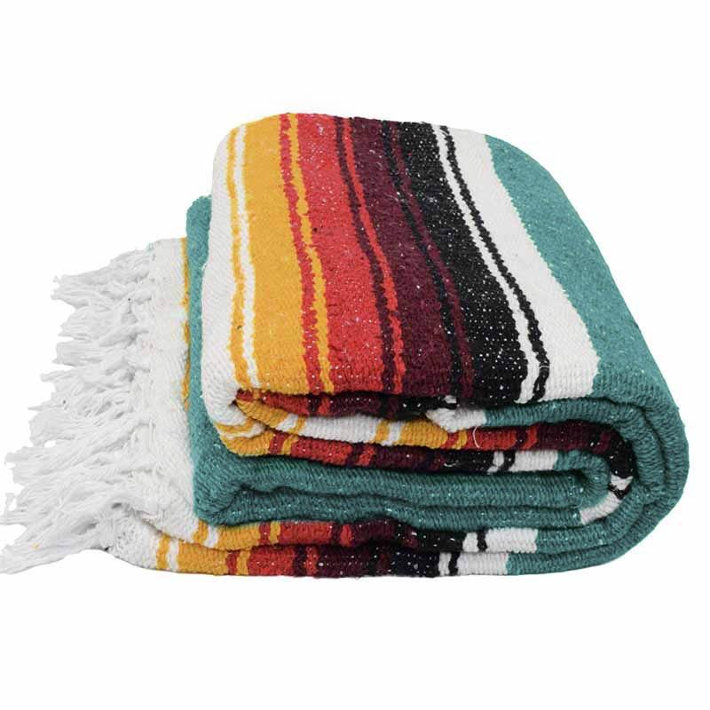 Teal Sunset Baja Diamond Yoga Blanket