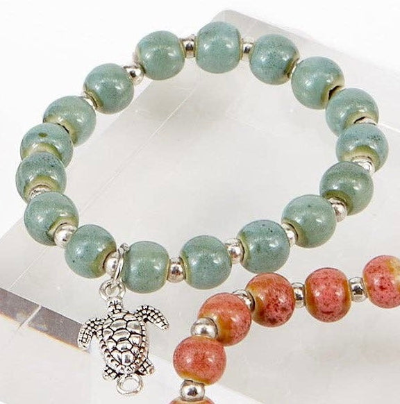 Coastal Clay Bead Charm Bracelet