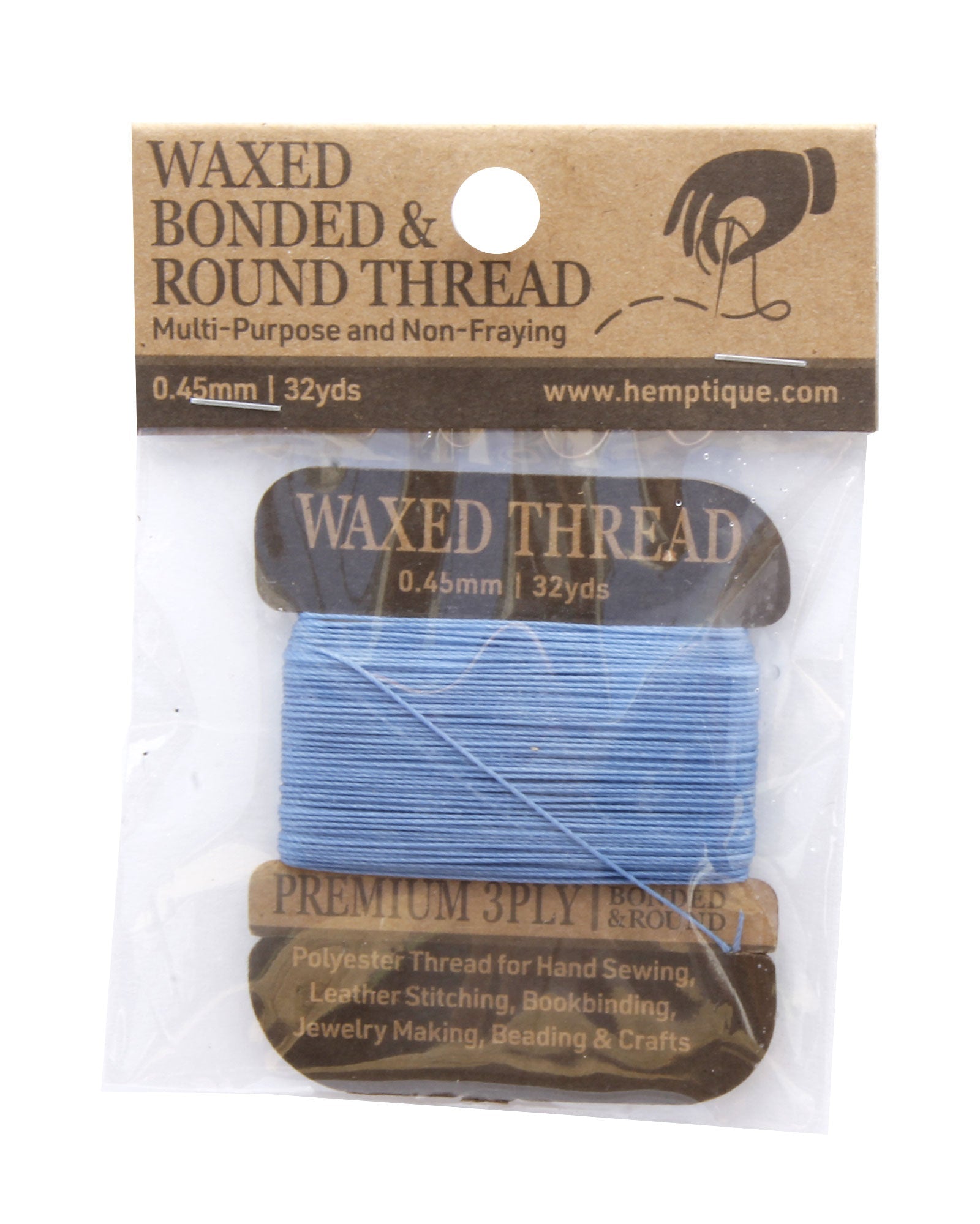 Polyester 0.45mm Waxed Bonded & Round Thread Card – Coral & Calypso