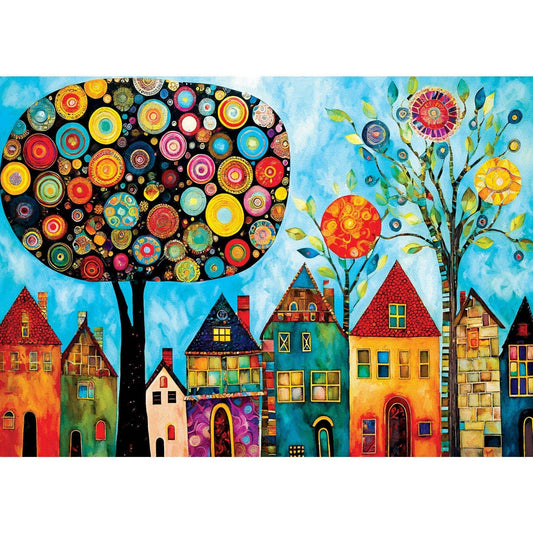 Whimsical Town - My Happy Place 500 Piece Jigsaw Puzzle by Masterpieces Puzzles