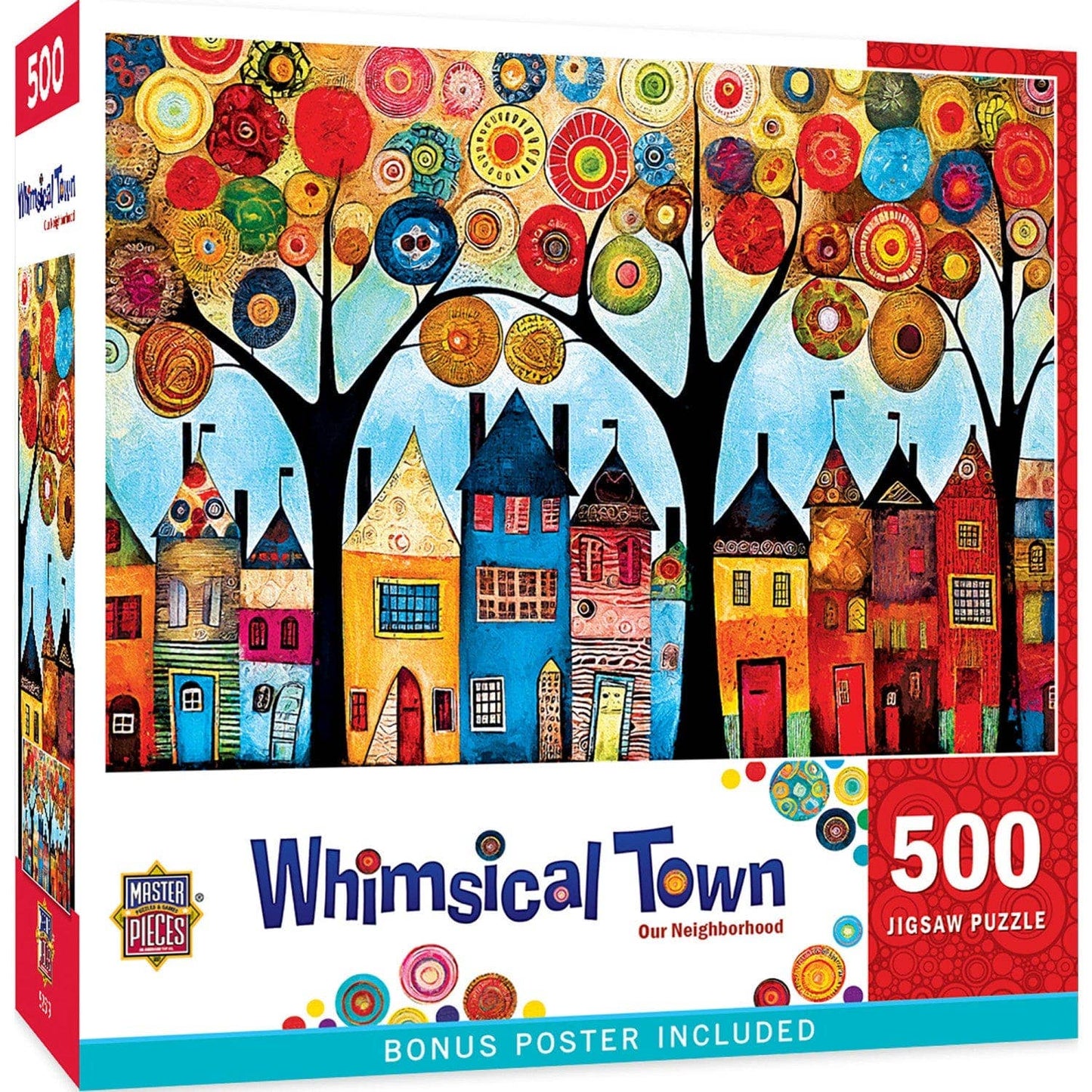 Whimsical Town - Our Neighborhood 500 Piece Jigsaw Puzzle by Masterpieces Puzzles