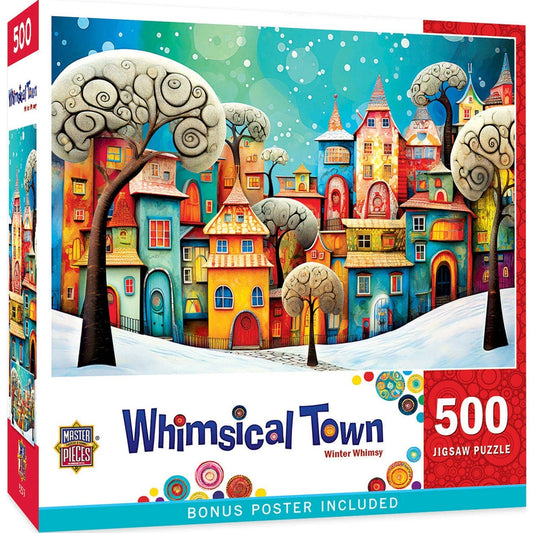 Whimsical Town - Winter Whimsey 500 Piece Jigsaw Puzzle by Masterpieces Puzzles