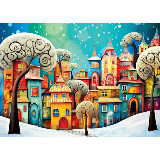 Whimsical Town - Winter Whimsey 500 Piece Jigsaw Puzzle by Masterpieces Puzzles