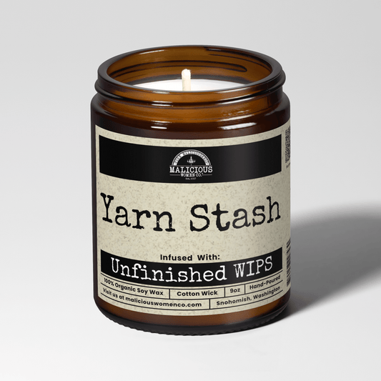 Yarn Stash 9oz Funny Candle Malicious Women Co