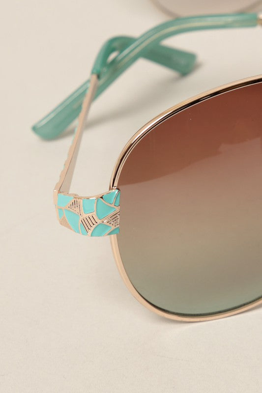 Women's Art Deco Aviator Sunglasses