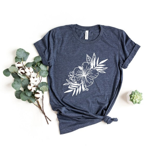 Hibiscus Spray Short Sleeve Graphic Tee