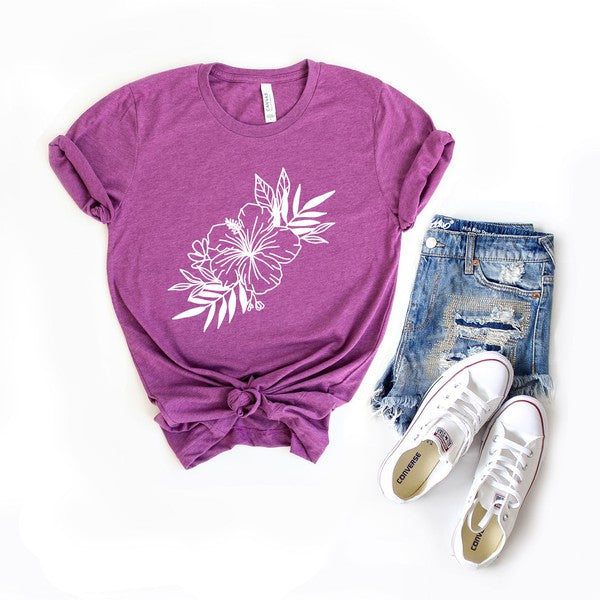 Hibiscus Spray Short Sleeve Graphic Tee