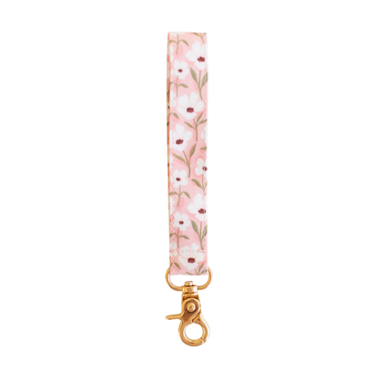 White Anemone Wristlet Keychain