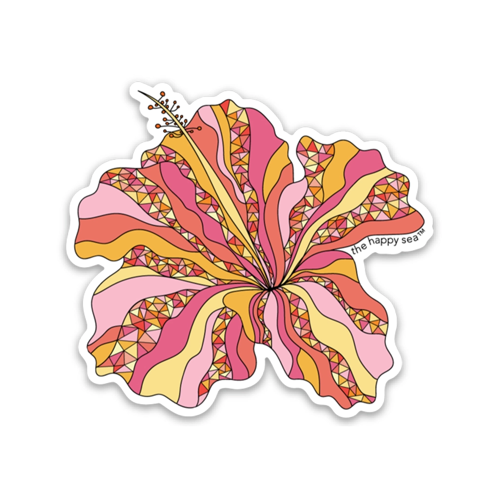 The Happy Sea 3" Hibiscus Vinyl Sticker