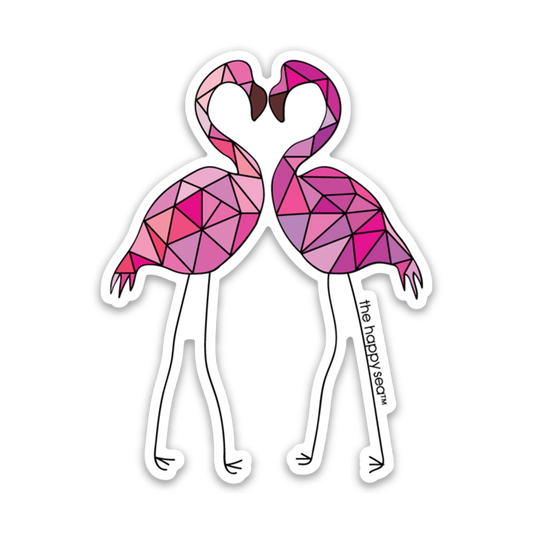 The Happy Sea 3" Love Flamingos Vinyl Sticker