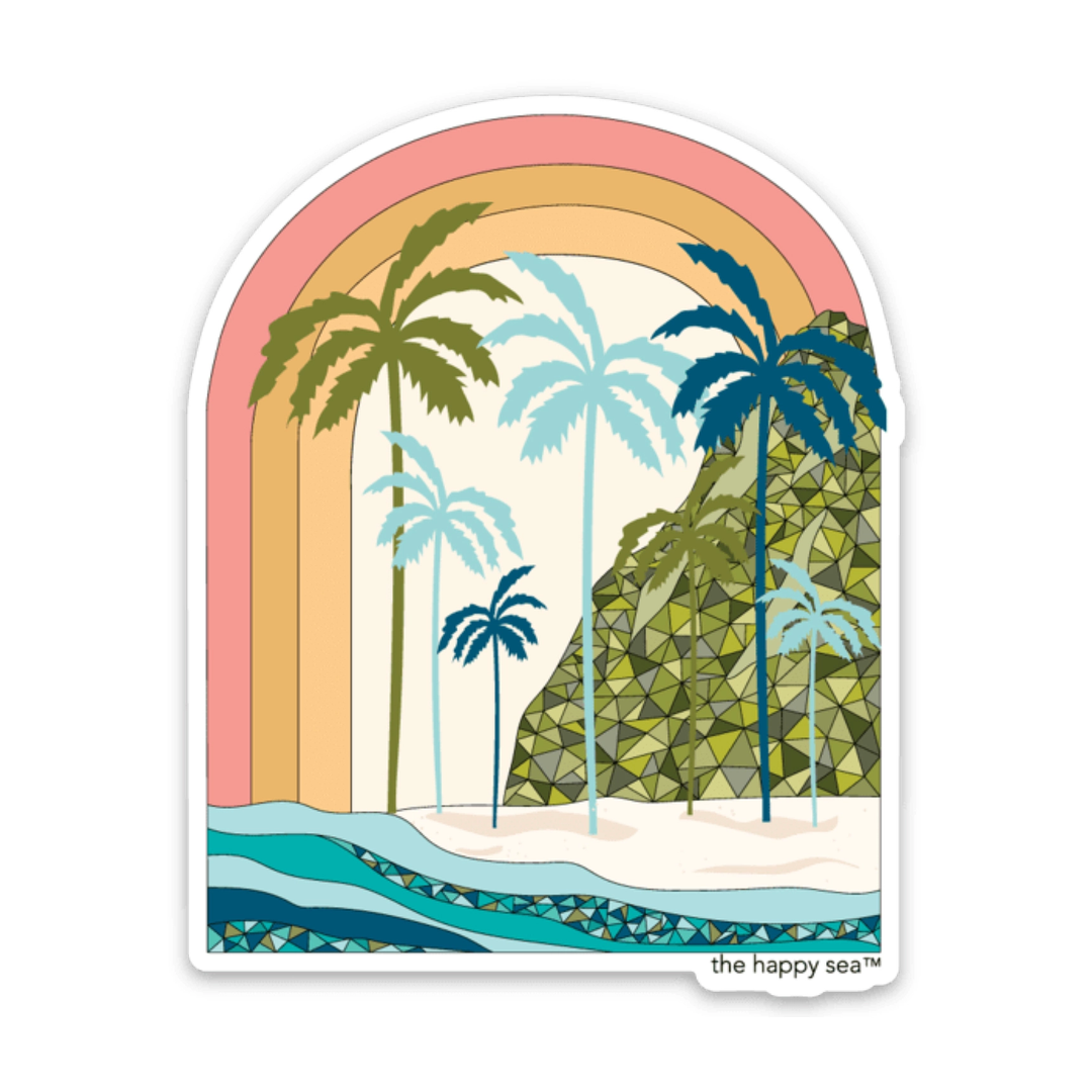 The Happy Sea 3" Tropic Rainbow Vinyl Sticker