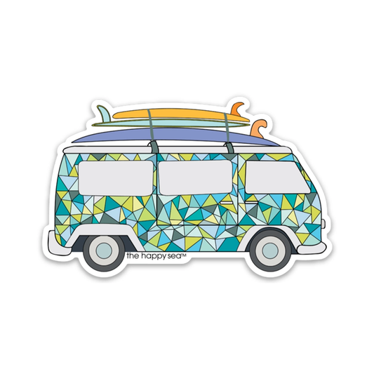The Happy Sea 3" VW Surf Van Vinyl Sticker