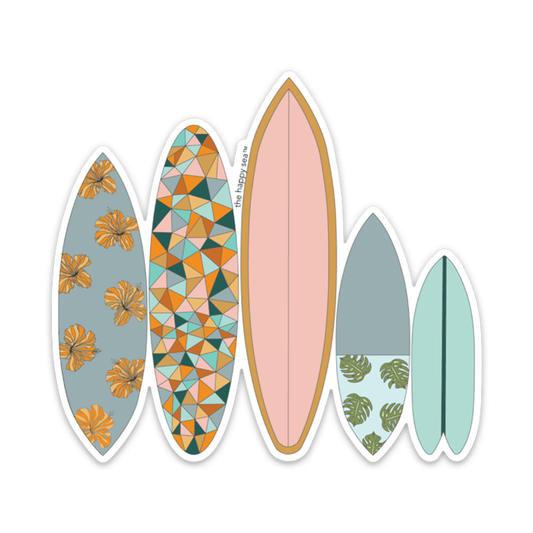 The Happy Sea 4" Tropic Surfboards Vinyl Sticker