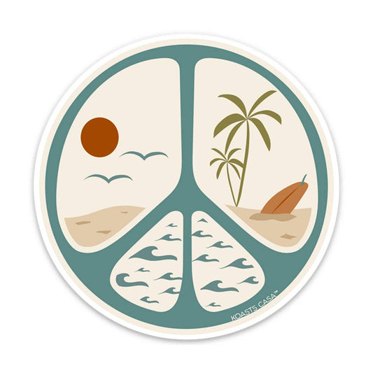 3.5" Beach Peace Sign Sticker
