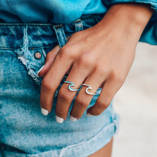 Pura Vida Enamel Wave Ring