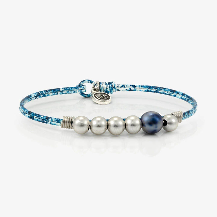 Splattered Denim Jacket Bangle Bracelet