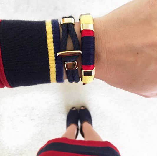 Allison Cole Newbury Bracelet (Navy/Yellow/Red/Navy/Gold)