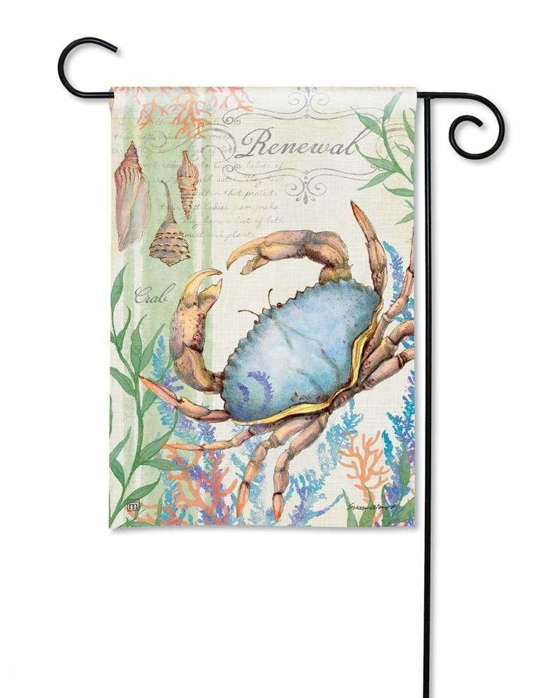 Atlantic Blue Crab Garden Flag by Susan Winget