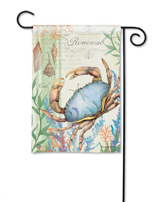 Atlantic Blue Crab Garden Flag by Susan Winget