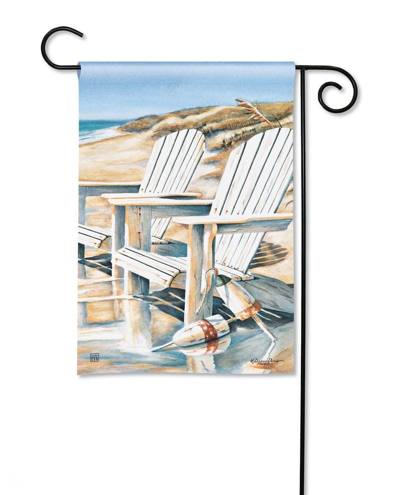 Beach Chairs Garden Flag by Kathleen Denis for Studio M