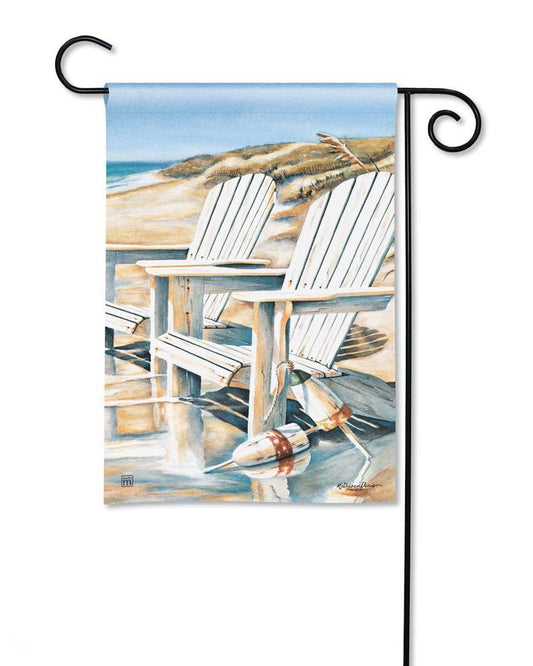 Beach Chairs Garden Flag by Kathleen Denis for Studio M