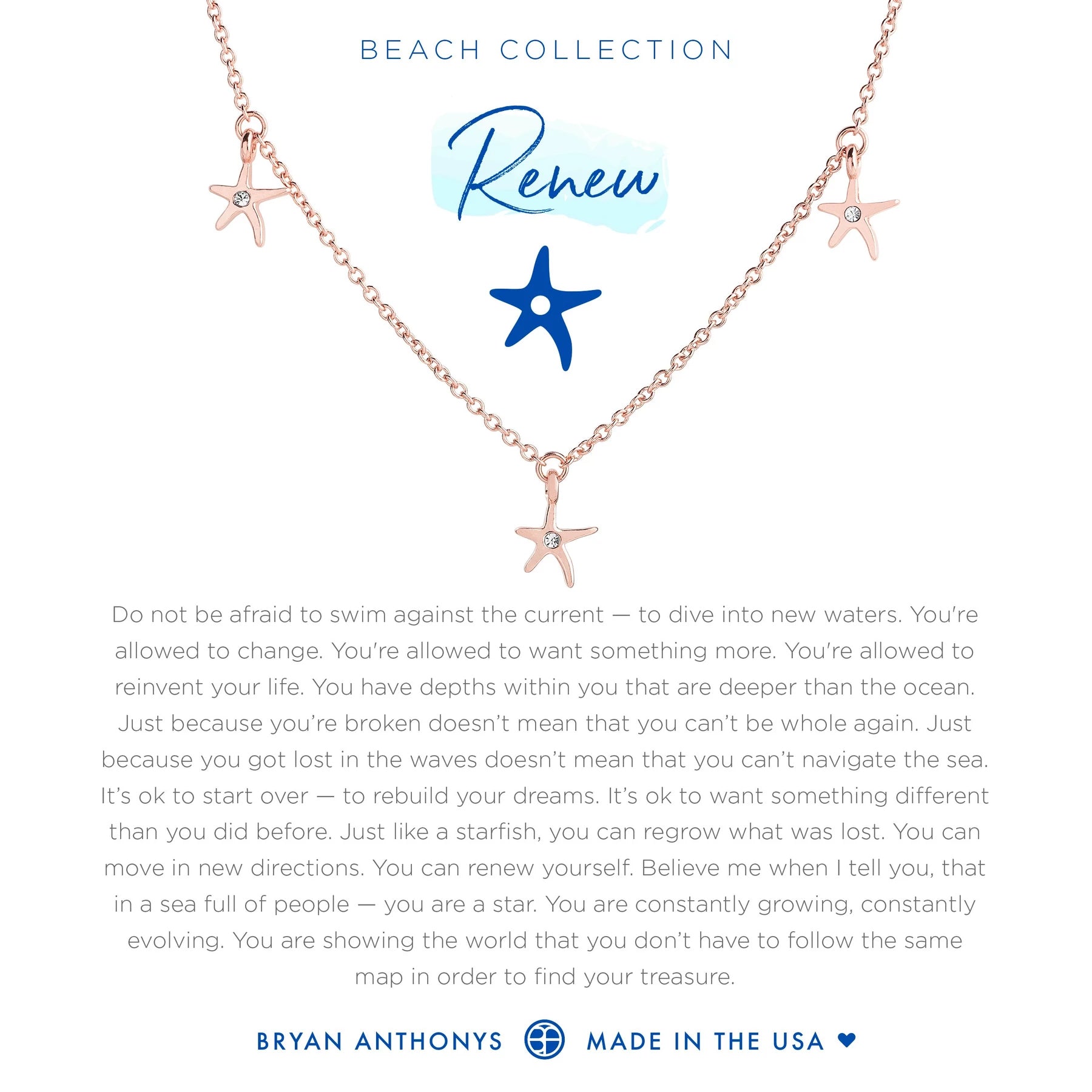 Bryan Anthonys Renew Anklet Starfish - Rose Gold