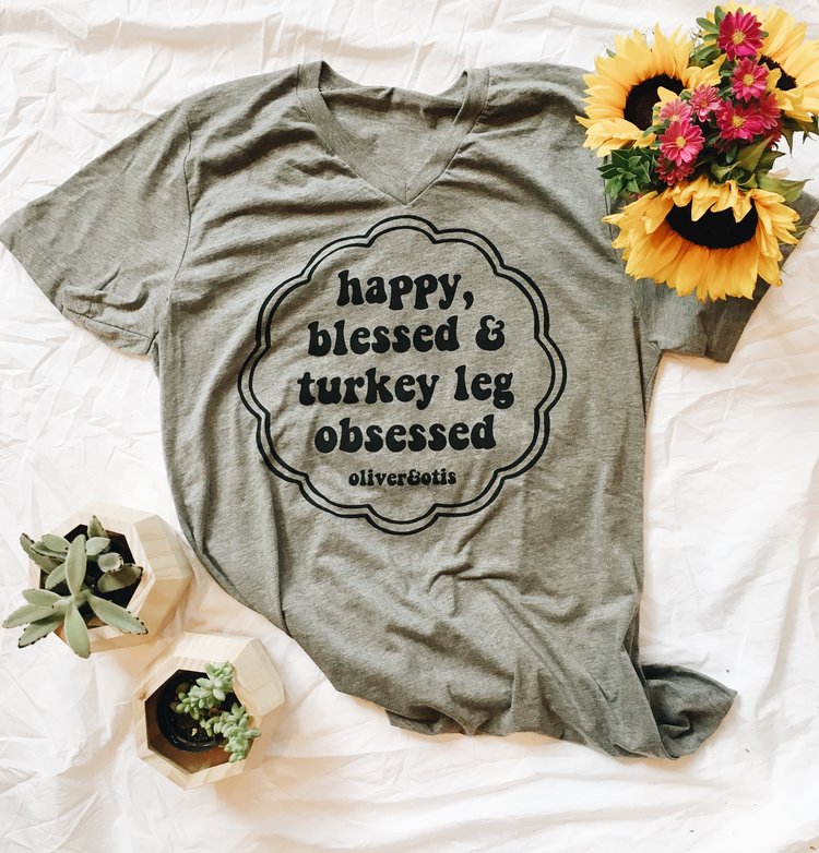 "Turkey Leg Obsessed" V-Neck Tee