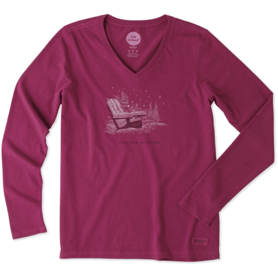 Life Is Good® Women's Positive Altitude Adirondack Long Sleeve Crusher Vee