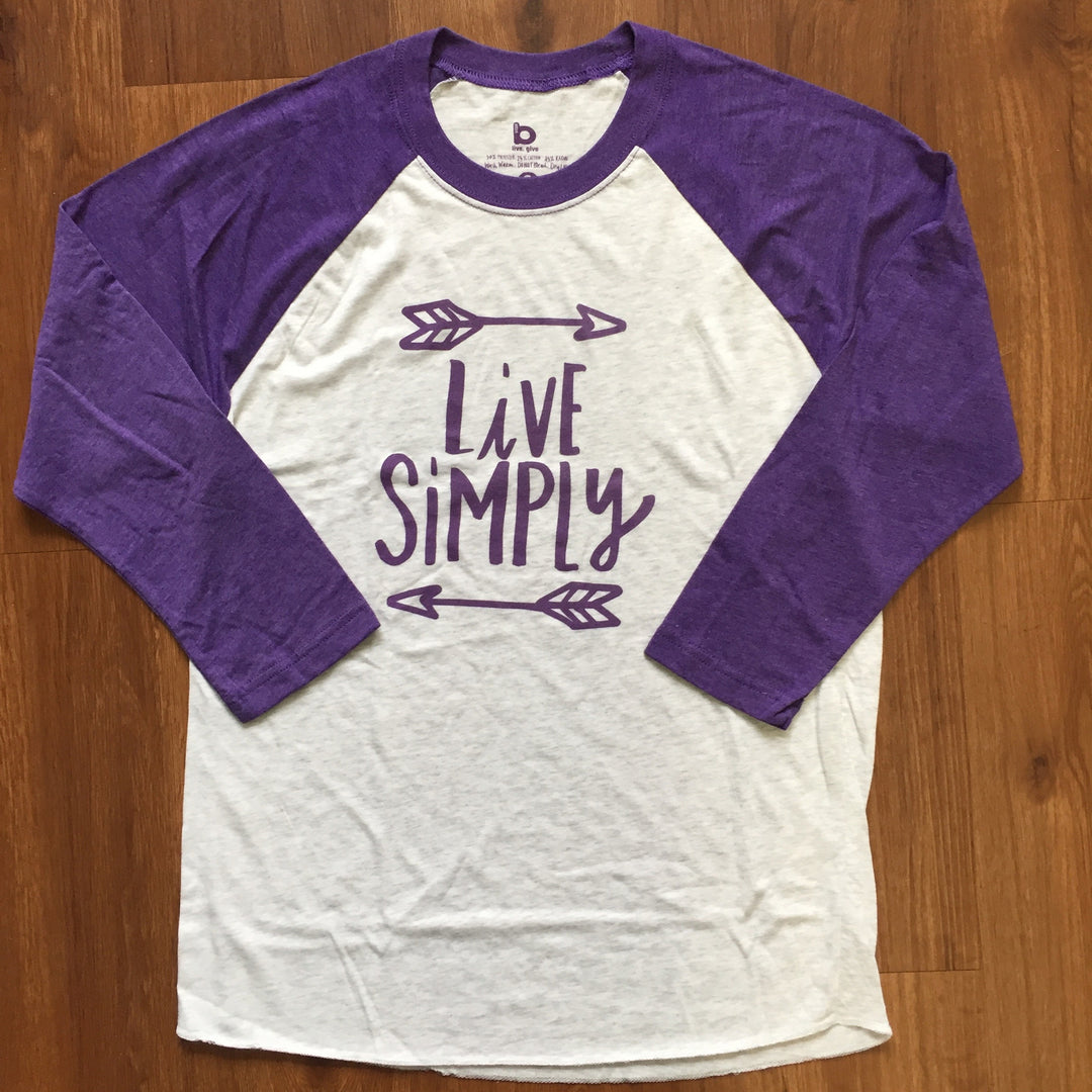 Bops "Live Simply" Raglan (Size S)