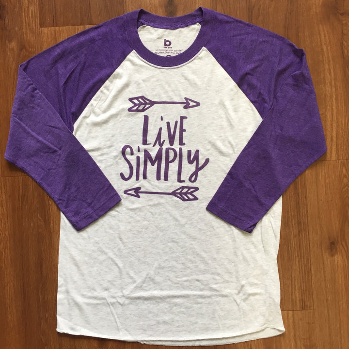 Bops "Live Simply" Raglan (Size S)