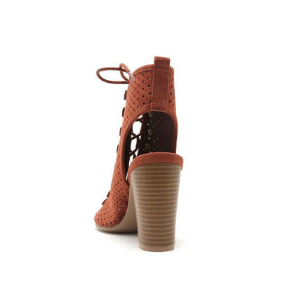 Qupid Perf Button Ankle Boot (Size 6)