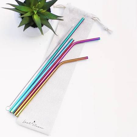 "Last Straw" 6 Piece Straw Set (Rainbow)