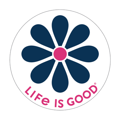 Life Is Good® Simple Daisy 4" Circle Sticker