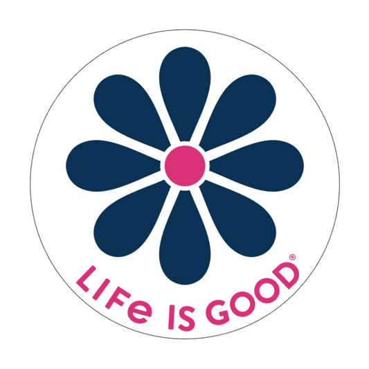 Life Is Good® Simple Daisy 4" Circle Sticker